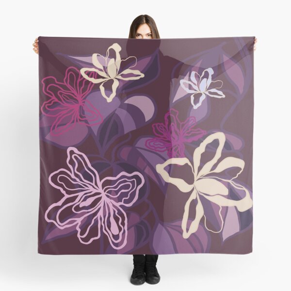 Purple magnolias Scarf