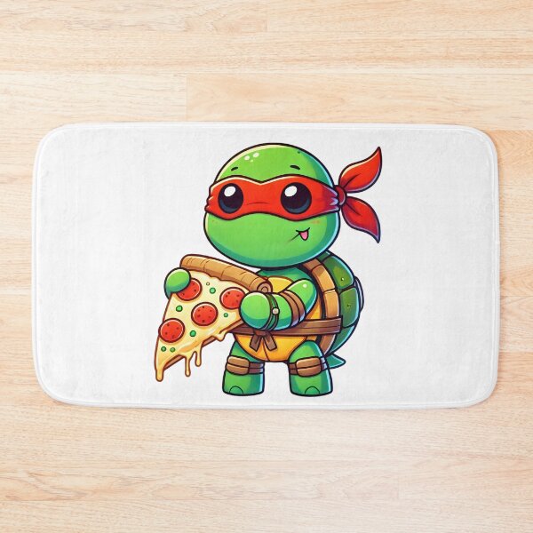 Item preview, TMNT Ninja Turtles Cute Baby Raphael with Pizza designed and sold by Delamoon.
