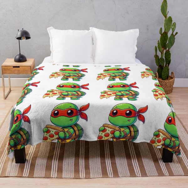 Item preview, TMNT Ninja Turtles Cute Baby Raphael with Pizza designed and sold by Delamoon.