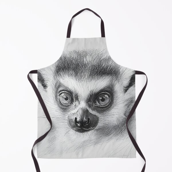 Item preview, Black and White Lemur Pencil Drawing designed and sold by Pencil-Art.