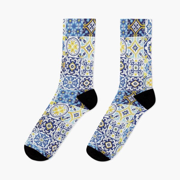 Item preview, Azure Tides - Mediterranean tiles print designed and sold by hellcom.