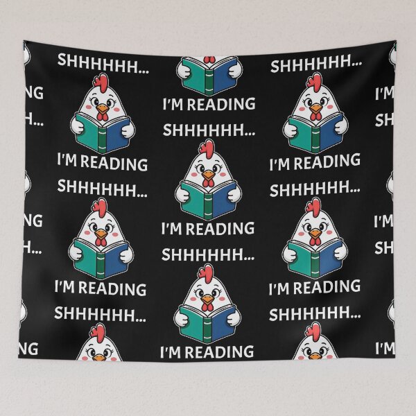 Item preview, Shh I'm Reading Book Reading Chicken Funny Bookworm Book Lover Reader designed and sold by KLArtzStore.