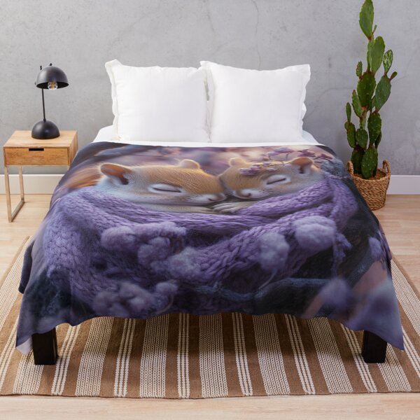 Item preview, Snuggled Squirrels in Lavender Embrace designed and sold by flameandbloom.