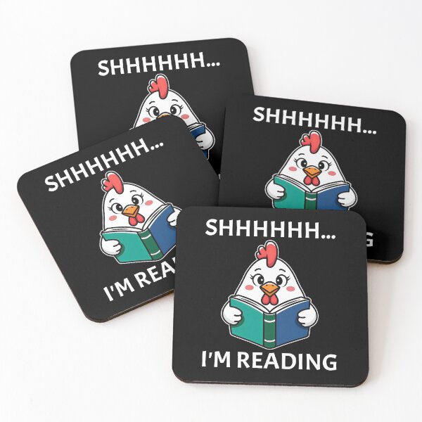 Item preview, Shh I'm Reading Book Reading Chicken Funny Bookworm Book Lover Reader designed and sold by KLArtzStore.