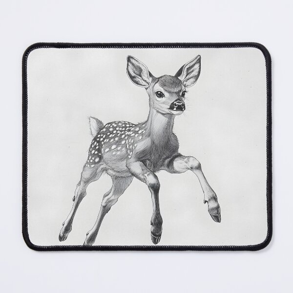 Item preview, Black and white deer pencil drawing designed and sold by Pencil-Art.