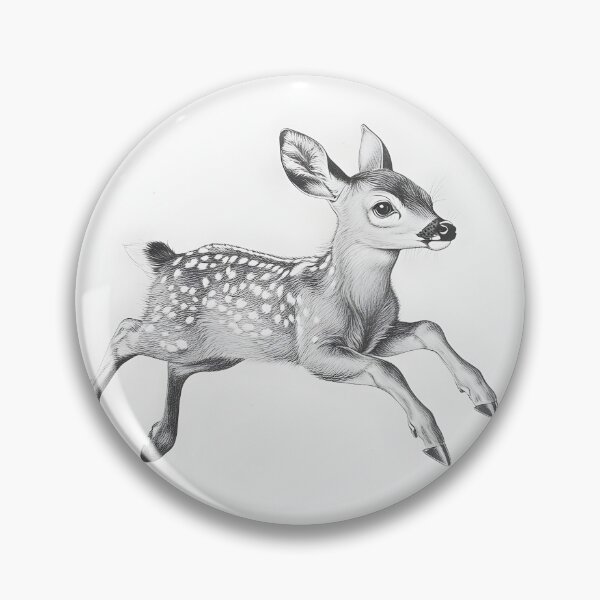 Item preview, Black and white deer pencil drawing designed and sold by Pencil-Art.