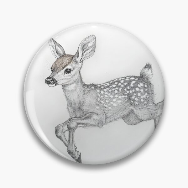 Item preview, Black and white deer pencil drawing designed and sold by Pencil-Art.