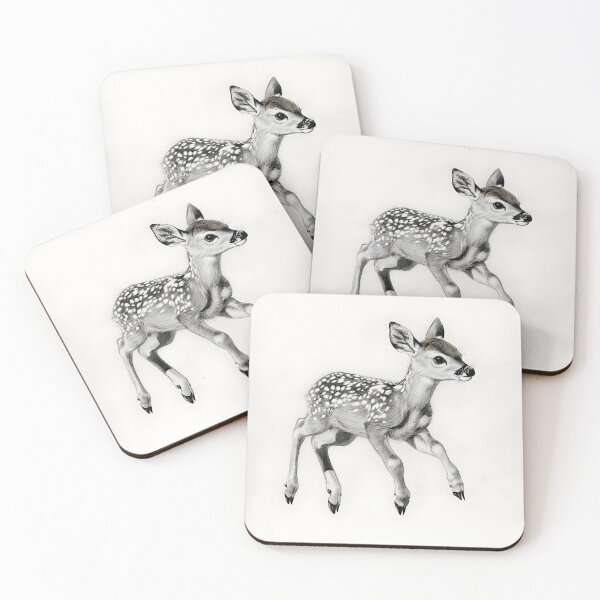 Item preview, Black and white deer pencil drawing designed and sold by Pencil-Art.
