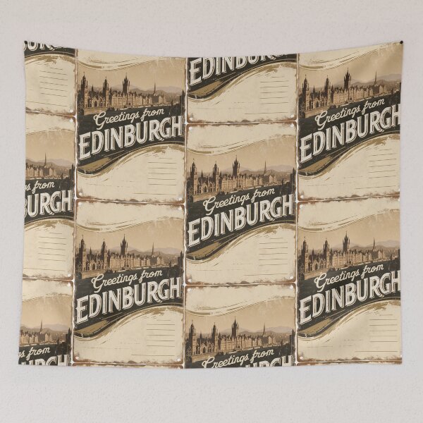 Item preview, Greetings from Edinburgh Vintage Travel Retro Postcard Design designed and sold by TravelPostcardGems.