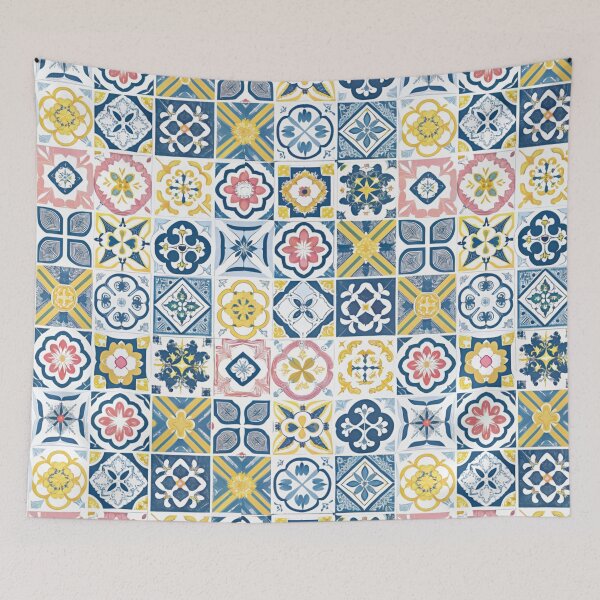 Item preview, Azure coast - Mediterranean tiles print designed and sold by hellcom.