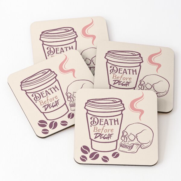 Item preview, Death Before Decaf designed and sold by BookInhaler.