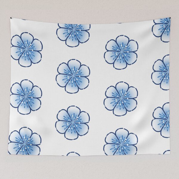 Item preview, Blue and White Flower Simple Drawing designed and sold by AveryZi.