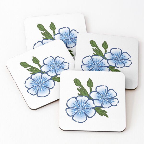 Item preview, Blue and White Flowers Simple Drawing designed and sold by AveryZi.