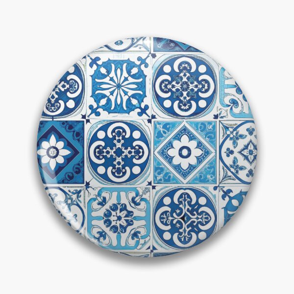 Item preview, Azure Arabesque - Mediterranean tiles print designed and sold by hellcom.