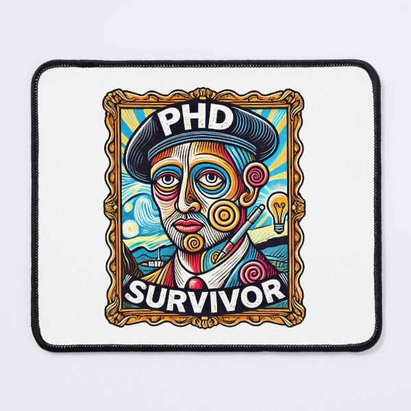 Item preview, PhD Survivor Cubism Art – The Ultimate Academic Trophy designed and sold by OzzFrequency.