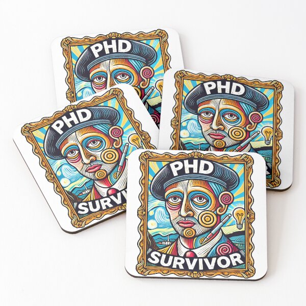 Item preview, PhD Survivor Cubism Art – The Ultimate Academic Trophy designed and sold by OzzFrequency.