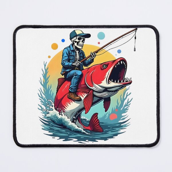 Item preview, Red Monster Fish and Skeleton Rider Design  designed and sold by Casanova7000.
