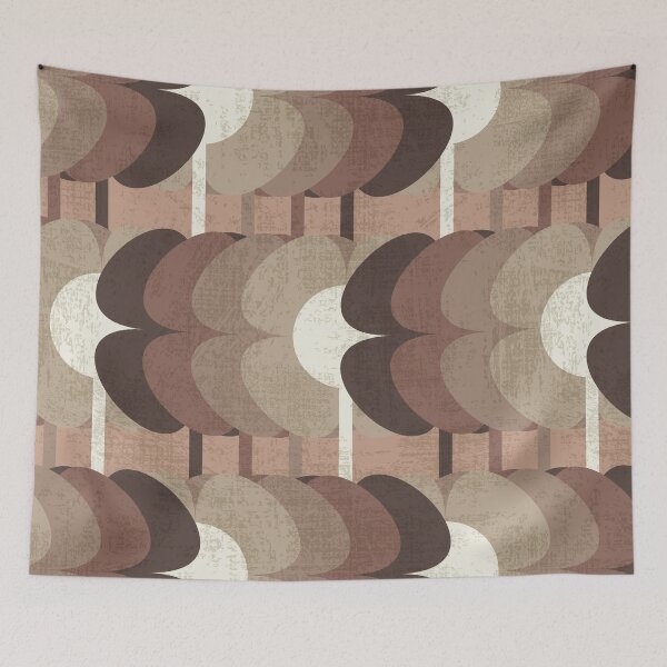 Item preview, Mocha Mousse retro flowers designed and sold by PerlaDesignArt.
