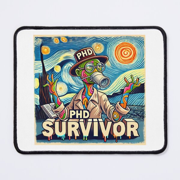 Item preview, PhD Survivor Cubism Art – The Ultimate Academic Trophy designed and sold by OzzFrequency.
