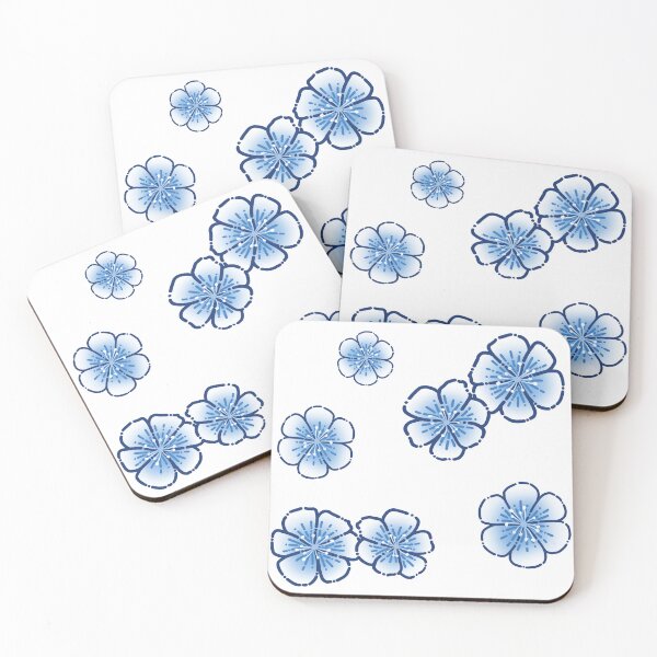 Item preview, Blue and White Flowers Simple Drawing designed and sold by AveryZi.
