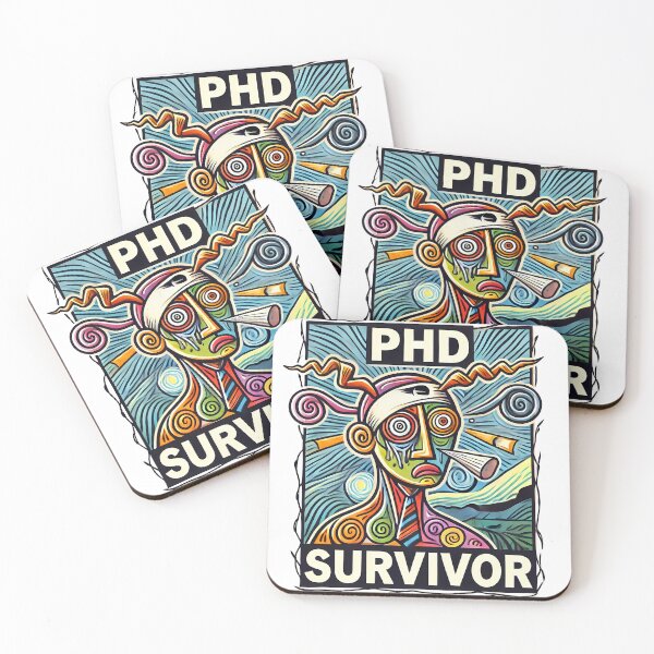 Item preview, PhD Survivor Cubism Art – The Ultimate Academic Trophy designed and sold by OzzFrequency.