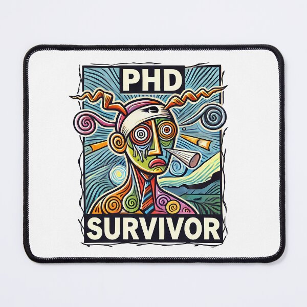 Item preview, PhD Survivor Cubism Art – The Ultimate Academic Trophy designed and sold by OzzFrequency.