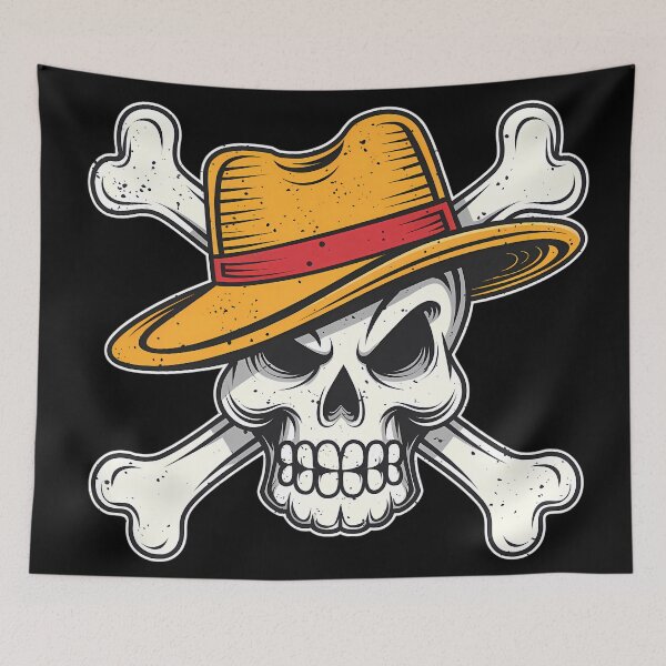 Item preview, Pirate Skull with Straw Hat Art designed and sold by ZetaDream.