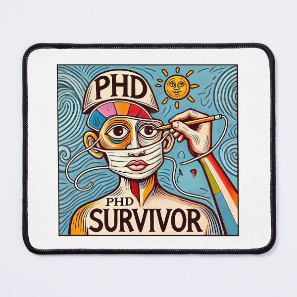 Item preview, PhD Survivor Cubism Art – The Ultimate Academic Trophy designed and sold by OzzFrequency.