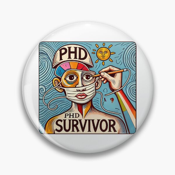 Item preview, PhD Survivor Cubism Art – The Ultimate Academic Trophy designed and sold by OzzFrequency.