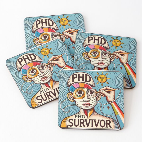 Item preview, PhD Survivor Cubism Art – The Ultimate Academic Trophy designed and sold by OzzFrequency.