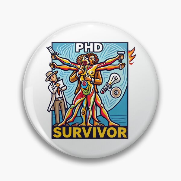 Item preview, PhD Survivor Cubism Art – The Ultimate Academic Trophy designed and sold by OzzFrequency.