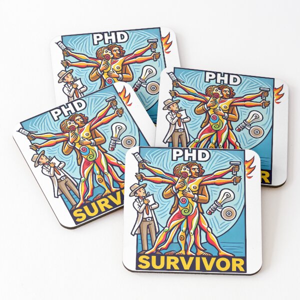 Item preview, PhD Survivor Cubism Art – The Ultimate Academic Trophy designed and sold by OzzFrequency.