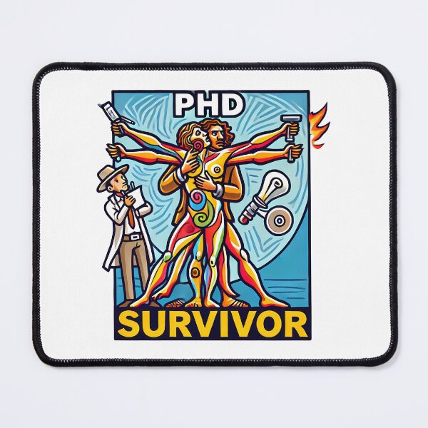 Item preview, PhD Survivor Cubism Art – The Ultimate Academic Trophy designed and sold by OzzFrequency.
