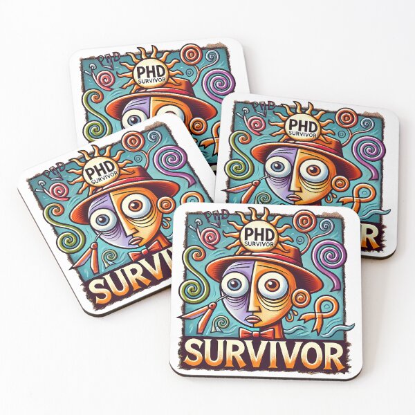 Item preview, PhD Survivor Cubism Art – The Ultimate Academic Trophy designed and sold by OzzFrequency.
