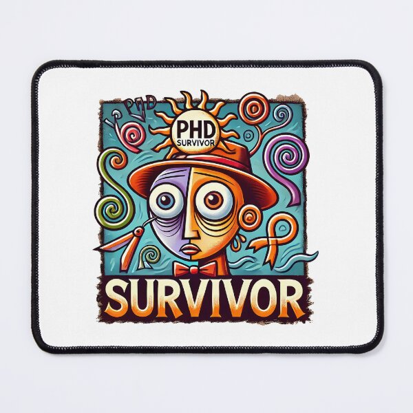Item preview, PhD Survivor Cubism Art – The Ultimate Academic Trophy designed and sold by OzzFrequency.