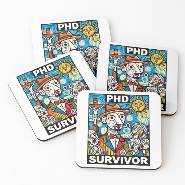 Item preview, PhD Survivor Cubism Art – The Ultimate Academic Trophy designed and sold by OzzFrequency.
