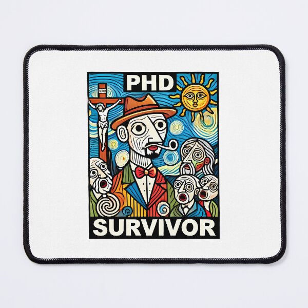 Item preview, PhD Survivor Cubism Art – The Ultimate Academic Trophy designed and sold by OzzFrequency.