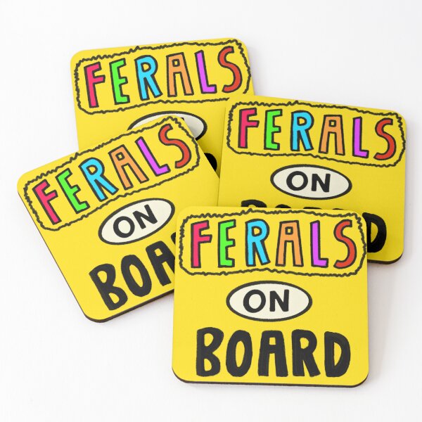 Item preview, Ferals on board funny bumper sticker designed and sold by urkiddingm8.