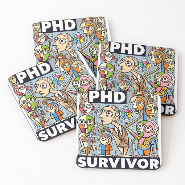 Item preview, PhD Survivor Cubism Art – The Ultimate Academic Trophy designed and sold by OzzFrequency.