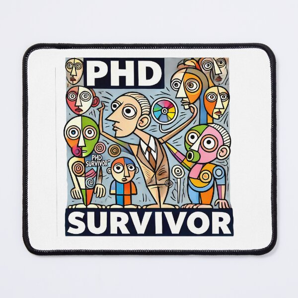 Item preview, PhD Survivor Cubism Art – The Ultimate Academic Trophy designed and sold by OzzFrequency.