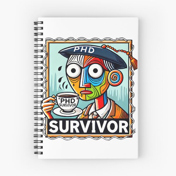 Item preview, PhD Survivor Cubism Art – The Ultimate Academic Trophy designed and sold by OzzFrequency.