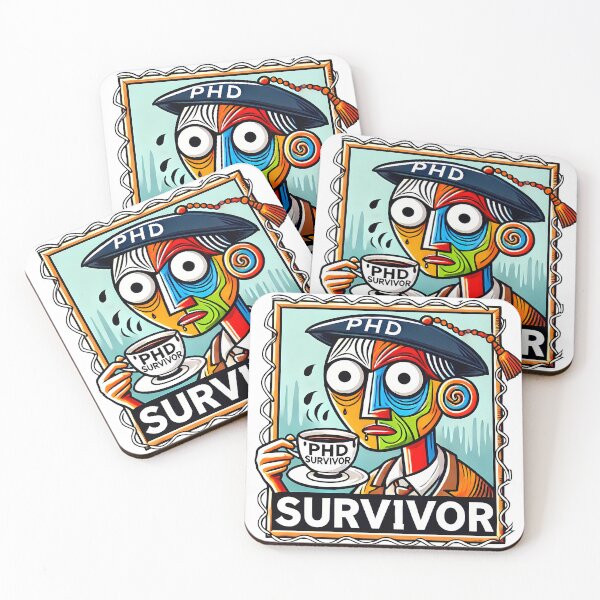 Item preview, PhD Survivor Cubism Art – The Ultimate Academic Trophy designed and sold by OzzFrequency.