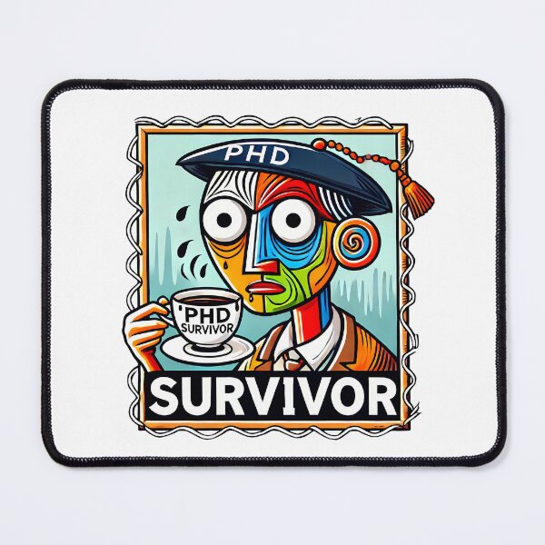 Item preview, PhD Survivor Cubism Art – The Ultimate Academic Trophy designed and sold by OzzFrequency.