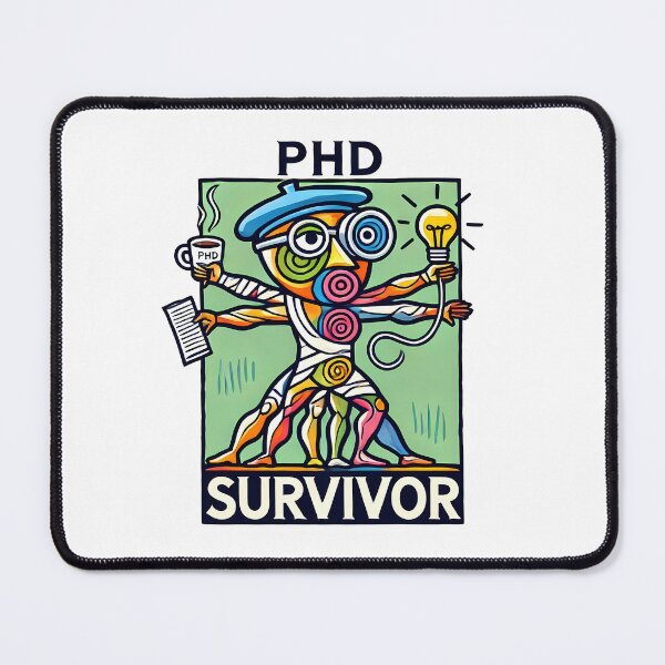 Item preview, PhD Survivor Cubism Art – The Ultimate Academic Trophy designed and sold by OzzFrequency.