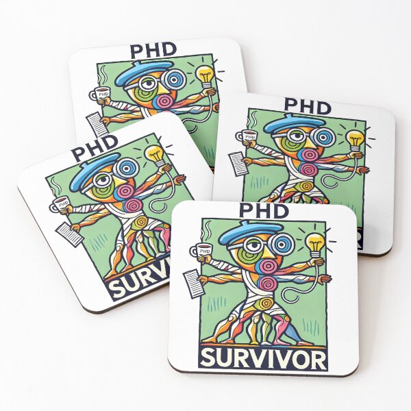 Item preview, PhD Survivor Cubism Art – The Ultimate Academic Trophy designed and sold by OzzFrequency.
