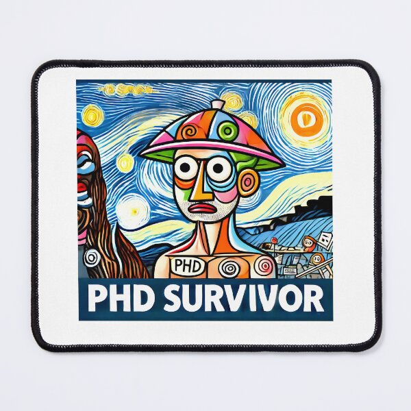 Item preview, PhD Survivor Cubism Art – The Ultimate Academic Trophy designed and sold by OzzFrequency.