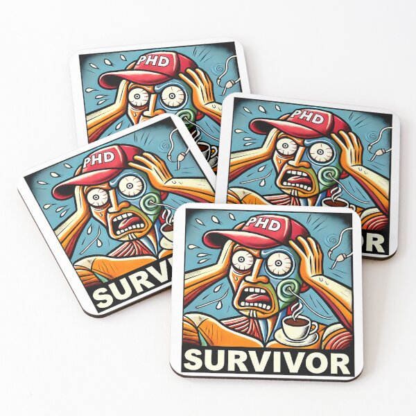 Item preview, PhD Survivor Cubism Art – The Ultimate Academic Trophy designed and sold by OzzFrequency.