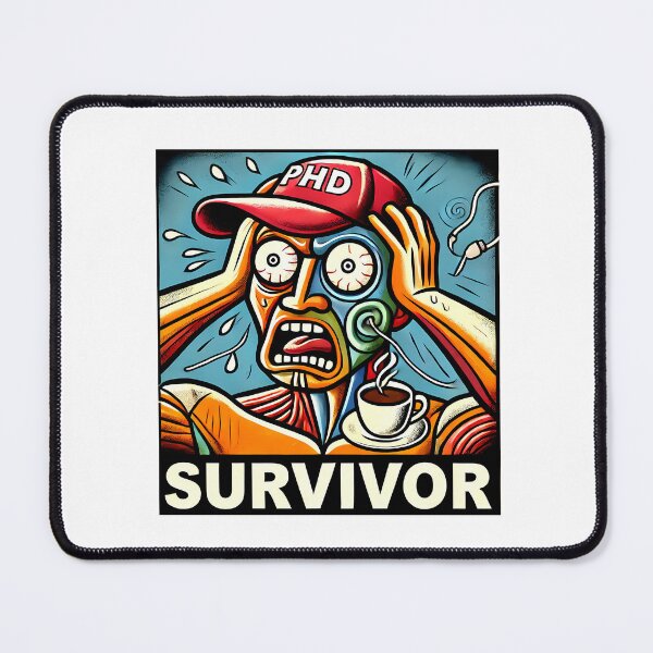 Item preview, PhD Survivor Cubism Art – The Ultimate Academic Trophy designed and sold by OzzFrequency.