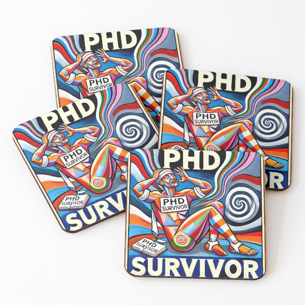 Item preview, PhD Survivor Cubism Art – The Ultimate Academic Trophy designed and sold by OzzFrequency.
