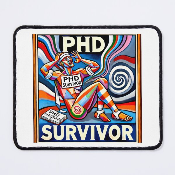 Item preview, PhD Survivor Cubism Art – The Ultimate Academic Trophy designed and sold by OzzFrequency.